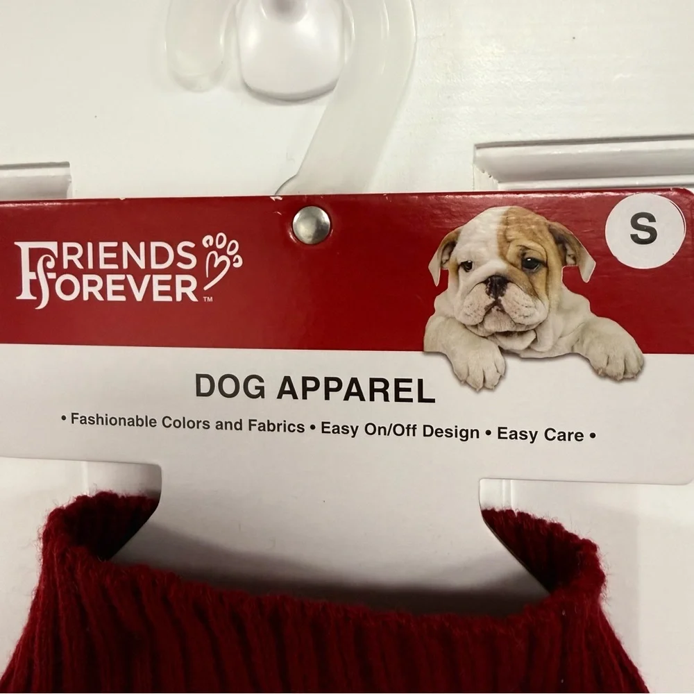 NWT Fleece Navidad Red Lamb Embroidered Dog Sweater Small Christmas Pet apparel